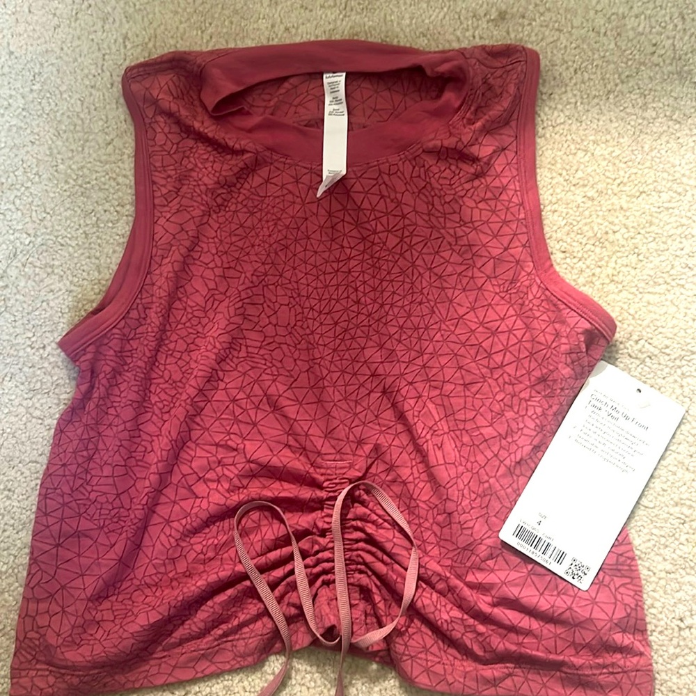 Lululemon Cinch Me Up Front Tank *Veil Cherry Tint Size 4